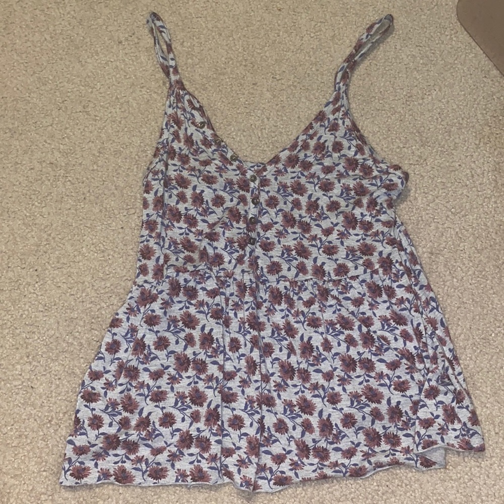American Eagle soft&sexy flowy floral v-neck tank
